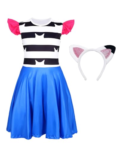 Koongso Mädchen Gabby Kostüm Kleid, fliegende Ärmel, Prinzessinnen-Party-Outfit mit Katzenohren-Stirnband, Kleinkind, Mädchen, Halloween- und Geburtstagskleid, Alter 3–9 Jahre Koongso Mädchen Gabby Kostüm Kleid, fliegende Ärmel, Prinzessinnen-Party-Outfit mit Katzenohren-Stirnband, Kleinkind, Mädchen, Halloween- und Geburtstagskleid, Alter 3–9 Jahre von Koongso