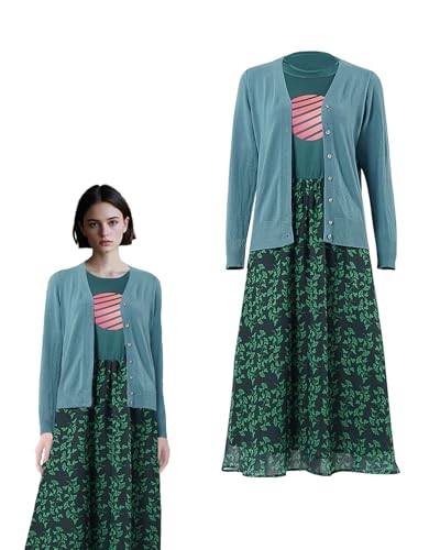 Koongso Natalie-Kostüm-Outfits für Damen, Mantel, Blätter-Blumenrock, Hemd, Spielfilm-inspiriertes Kostüm, cleveres Mädchen, Natalie-Kostüm Koongso Natalie-Kostüm-Outfits für Damen, Mantel, Blätter-Blumenrock, Hemd, Spielfilm-inspiriertes Kostüm, cleveres Mädchen, Natalie-Kostüm von Koongso