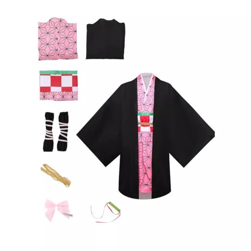 Koongso Nezuko Anime-Cosplay-Kostüm für Erwachsene, Herren und Damen, Nezuko-Kimono, Cosplay-Outfit, Anime-Uniform-Zubehör Koongso Nezuko Anime-Cosplay-Kostüm für Erwachsene, Herren und Damen, Nezuko-Kimono, Cosplay-Outfit, Anime-Uniform-Zubehör von Koongso