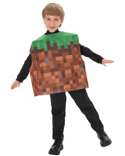 Koongso Pixel-Spiel-Kostüm für Kinder, Jungen und Mädchen, Grasblock, Cosplay-Kostüm, Tunika, Tops, Bergmann-Spiel, karierter Druck, Outfits, Halloween, Party Koongso Pixel-Spiel-Kostüm für Kinder, Jungen und Mädchen, Grasblock, Cosplay-Kostüm, Tunika, Tops, Bergmann-Spiel, karierter Druck, Outfits, Halloween, Party von Koongso
