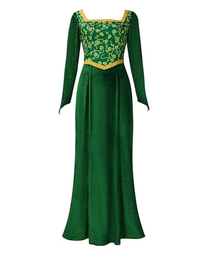 Koongso Prinzessin Fiona Kostüm, Kinder Mädchen Fiona Prinzessin Kleid Grün Blumendruck Samt Kleid Grow Kind Halloween Geburtstag Party Schule Bühne Outfit Koongso Prinzessin Fiona Kostüm, Kinder Mädchen Fiona Prinzessin Kleid Grün Blumendruck Samt Kleid Grow Kind Halloween Geburtstag Party Schule Bühne Outfit von Koongso