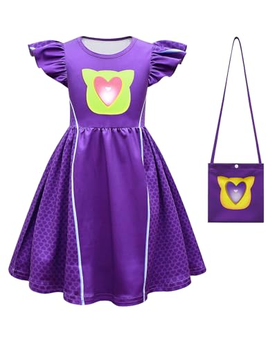 Koongso Super-Kätzchen-Kostüm für Mädchen, niedliches Kätzchen-Kostüm, Flatterärmel, Kleid mit Tasche, Cartoon-Charakter, Geburtstag, Halloween, Party, Verkleidungsset, Sommerkleider Koongso Super-Kätzchen-Kostüm für Mädchen, niedliches Kätzchen-Kostüm, Flatterärmel, Kleid mit Tasche, Cartoon-Charakter, Geburtstag, Halloween, Party, Verkleidungsset, Sommerkleider von Koongso