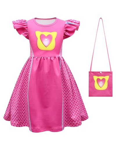 Koongso Super-Kätzchen-Kostüm für Mädchen, niedliches Kätzchen-Kostüm, Flatterärmel, Kleid mit Tasche, Cartoon-Charakter, Geburtstag, Halloween, Party, Verkleidungsset, Sommerkleider Koongso Super-Kätzchen-Kostüm für Mädchen, niedliches Kätzchen-Kostüm, Flatterärmel, Kleid mit Tasche, Cartoon-Charakter, Geburtstag, Halloween, Party, Verkleidungsset, Sommerkleider von Koongso