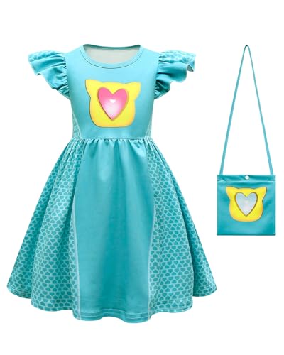 Koongso Super-Kätzchen-Kostüm für Mädchen, niedliches Kätzchen-Kostüm, Flatterärmel, Kleid mit Tasche, Cartoon-Charakter, Geburtstag, Halloween, Party, Verkleidungsset, Sommerkleider Koongso Super-Kätzchen-Kostüm für Mädchen, niedliches Kätzchen-Kostüm, Flatterärmel, Kleid mit Tasche, Cartoon-Charakter, Geburtstag, Halloween, Party, Verkleidungsset, Sommerkleider von Koongso