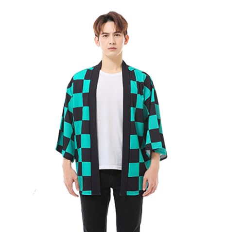 Koongso Tanjirou Tanjirou Anime-Cosplay-Kostüm, Erwachsene, Halloween, Tanjirou-Kimono-Jacke, Tanjiro-Strickjacke Koongso Tanjirou Tanjirou Anime-Cosplay-Kostüm, Erwachsene, Halloween, Tanjirou-Kimono-Jacke, Tanjiro-Strickjacke von Koongso