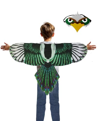 Koongso Vogelflügel-Kostüm für Kinder, Adler-Eule-Kostüm, Vogelflügel, Umhang mit Filz-Stirnband, Papageien-Falke, Umhang, Tier-Partygeschenke, Schulbühnenrequisiten Koongso Vogelflügel-Kostüm für Kinder, Adler-Eule-Kostüm, Vogelflügel, Umhang mit Filz-Stirnband, Papageien-Falke, Umhang, Tier-Partygeschenke, Schulbühnenrequisiten von Koongso