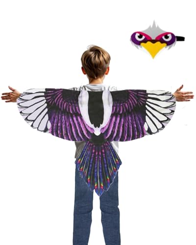 Koongso Vogelflügel-Kostüm für Kinder, Adler-Eule-Kostüm, Vogelflügel, Umhang mit Filz-Stirnband, Papageien-Falke, Umhang, Tier-Partygeschenke, Schulbühnenrequisiten Koongso Vogelflügel-Kostüm für Kinder, Adler-Eule-Kostüm, Vogelflügel, Umhang mit Filz-Stirnband, Papageien-Falke, Umhang, Tier-Partygeschenke, Schulbühnenrequisiten von Koongso