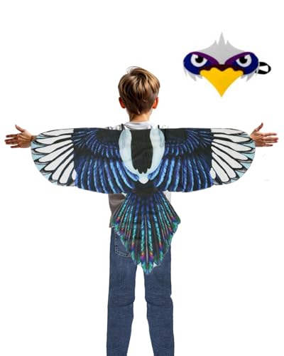 Koongso Vogelflügel-Kostüm für Kinder, Adler-Eule-Kostüm, Vogelflügel, Umhang mit Filz-Stirnband, Papageien-Falke, Umhang, Tier-Partygeschenke, Schulbühnenrequisiten Koongso Vogelflügel-Kostüm für Kinder, Adler-Eule-Kostüm, Vogelflügel, Umhang mit Filz-Stirnband, Papageien-Falke, Umhang, Tier-Partygeschenke, Schulbühnenrequisiten von Koongso