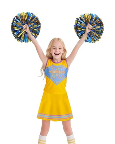 Koongso Zombies Mädchen Addison Cheerleader Kostüm, Kinder Cheerleading Uniform Outfit mit Pompons Halloween Film Charakter Addison Party Verkleidung von Koongso
