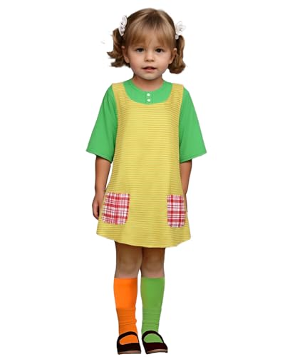 Langstrumpf Kostüm Set für Mädchen - Pippi Kleid, Schürze & Orange Grün Strümpfe, Kinder Buch Charakter Pippi Kostüm für Halloween Welttag Dress Up Langstrumpf Kostüm Set für Mädchen - Pippi Kleid, Schürze & Orange Grün Strümpfe, Kinder Buch Charakter Pippi Kostüm für Halloween Welttag Dress Up von Koongso