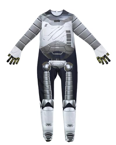 Roboter-Kostüm für Kinder und Erwachsene, weißer Roboter-Filmfiguren-Kostüm mit Maske für Jungen, 3D-Roboterdruck, schmaler Body für den Welttag des Buches, Halloween Roboter-Kostüm für Kinder und Erwachsene, weißer Roboter-Filmfiguren-Kostüm mit Maske für Jungen, 3D-Roboterdruck, schmaler Body für den Welttag des Buches, Halloween von Koongso