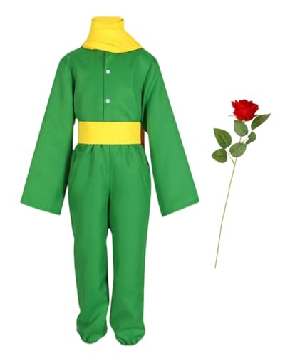 Weltbuchtagskostüme für Erwachsene, kleiner Prinz Kostüm für Herren, königliches Kostüm mit gelbem Schal für Buchwoche, Halloween, Verkleidungsparty von Koongso