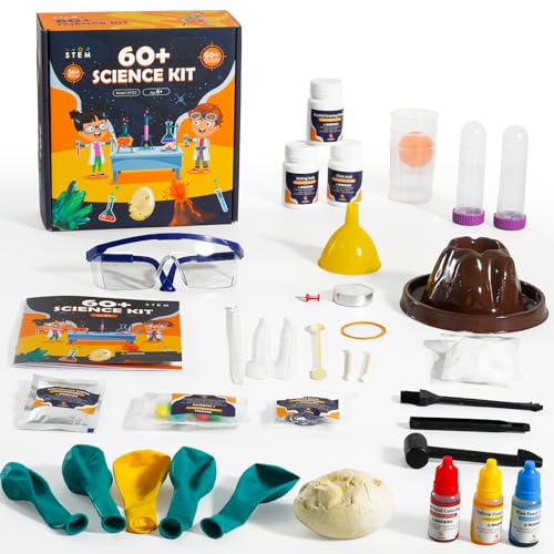 60+ Science Experiment Kit für Kinder ab 5+, STEM Lernen & pädagogisches Spielzeug, erste Wissenschaft Kit für Jungen Mädchen Geburtstag Geschenke von Koonie