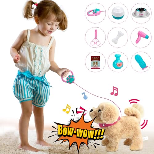 Hund mit Leine Der Läuft und Bellt, 11 Stück Interaktives Spielzeug Kinder Elektronische Haustiere Plüschtiere, Elektrischer Stofftier mit Funktion Geschenke für 2 3 4 Jahre Alte Mädchen Jungen Hund mit Leine Der Läuft und Bellt, 11 Stück Interaktives Spielzeug Kinder Elektronische Haustiere Plüschtiere, Elektrischer Stofftier mit Funktion Geschenke für 2 3 4 Jahre Alte Mädchen Jungen von Koonie