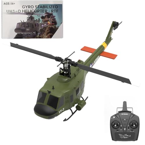 Kopeetechy F07 UH-1D RC Hubschrauber für Erwachsene, 1/34 6CH Bürstenloses Direktantriebs Helikopter Modell mit 6-Achsen-Gyro, 3D/6G RC-Flugzeug Modell Spielzeug von Kopeetechy