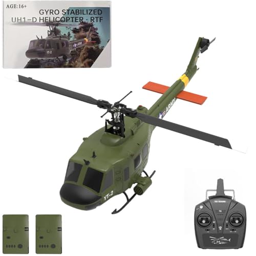 Kopeetechy F07 UH-1D RC Hubschrauber für Erwachsene, 1/34 6CH Bürstenloses Direktantriebs Helikopter Modell mit 6-Achsen-Gyro, 3D/6G RC-Flugzeug Modell Spielzeug von Kopeetechy