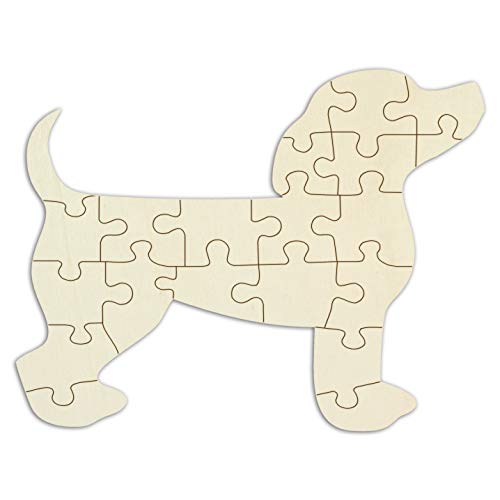 Kopierladen Karnath GmbH Holzpuzzle „Hund“ selbst gestalten und bemalen - 21 Teile, ca. 29 x 22 cm - leeres Blanko-Puzzle aus Holz inkl. Puzzlevorlage von Kopierladen Karnath GmbH