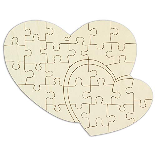 Personalisierbares Holzpuzzle „Doppelherz“ zum selbst gestalten und bemalen - 33 Teile, 38 x 29 cm - Puzzle aus Schichtholz in Form zweier Herzen Personalisierbares Holzpuzzle „Doppelherz“ zum selbst gestalten und bemalen - 33 Teile, 38 x 29 cm - Puzzle aus Schichtholz in Form zweier Herzen von Kopierladen Karnath GmbH