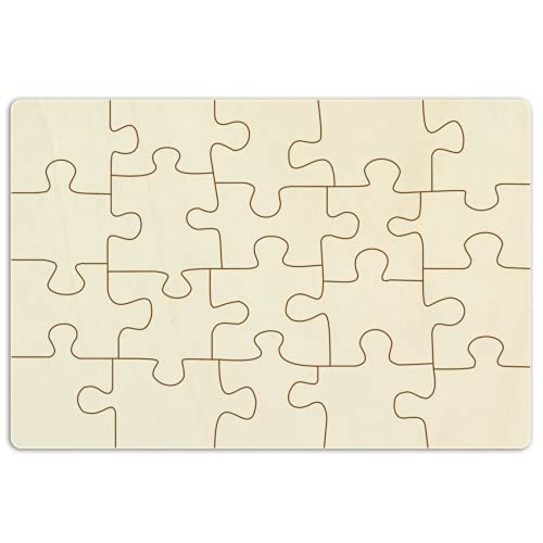 Holzpuzzle blanko mit 20 Teilen, ca. 40 x 29 cm - Zum selbst gestalten und bemalen - Leeres Puzzle aus Schichtholz, inkl. Puzzlevorlage von Kopierladen Karnath GmbH