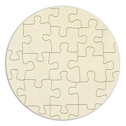 Rundes Blanko-Holzpuzzle - 21 Teile, Ø 29 cm - leeres Puzzle aus Holz zum selbst gestalten und bemalen, inkl. Puzzlevorlage von Kopierladen Karnath GmbH