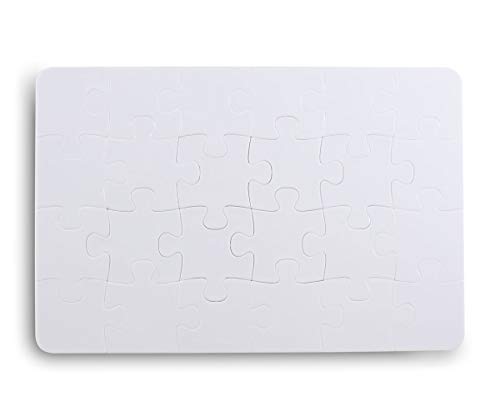 Weißes Blanko-Puzzle aus Kunststoff zum selbst gestalten, bemalen und verzieren - 24 Teile (ca. 19 x 13 cm) - Leeres Kunststoffpuzzle von Kopierladen Karnath GmbH