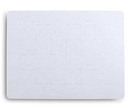Weißes Blanko-Puzzle aus Kunststoff zum selbst gestalten, bemalen und verzieren - 48 Teile (ca. 19 x 25,5 cm) - Leeres Kunststoffpuzzle von Kopierladen Karnath GmbH