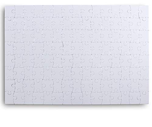 Weißes Blanko-Puzzle mit magnetischen Teilen zum selbst bemalen oder gestalten - 120 Teile (ca. 29 x 20 cm) - Magnetpuzzle für Kühlschrank oder Tafel von Kopierladen Karnath GmbH