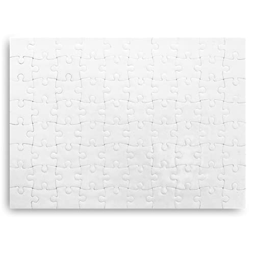 Weißes Blanko-Puzzle selbst gestalten und bemalen - Leeres Puzzle mit 63 Teilen, 18 x 13 cm - Glänzende Oberfläche mit Glitzerpartikeln von Kopierladen Karnath GmbH
