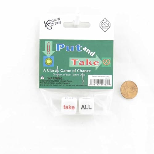 Put and Take Würfelspiel D6, 16 mm, 2 Stück Koplow Games von Koplow Games
