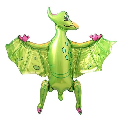 Folienballon 3D Dinosaurier: Großer Grüner T-Rex mit beweglichen Beinen, 80x55cm - Perfekt für Kindergeburtstage, Dino-Partys & Jurassic-Events, 15 Stück von Kopper-24
