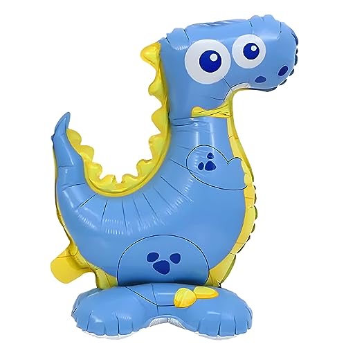 Folienballon Aufsteller 3D, Dino blau ca. 44 * 59 cm - Perfekt für Kindergeburtstage, Partydekoration, Themenpartys, Geschenkidee, Raumdekoration, Überraschungselement, langlebig und wiederverwendbar von Kopper-24