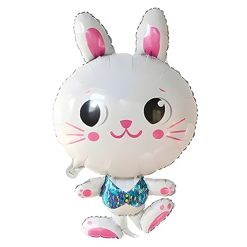 Folienballon Hase, Osterhase in Weiß, ca. 81*49 cm - Perfekt für Osterdekoration, Kindergeburtstage, Themenpartys, Geschenkidee, Überraschung, Partyzubehör Luftballon Deko Frühlingsfest Ostereiersuche von Kopper-24