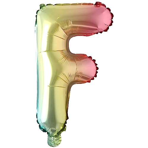 Folienballons Buchstaben Bunt Regenbogenfarben - 40 cm für Geburtstag Hochzeit Party Dekoration Happy Birthday JGA Geschenk Luftballon Abschluss ABI groß XXL klein Mädchen Jungen (40 cm - F) von Kopper-24