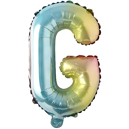 Folienballons Buchstaben Bunt Regenbogenfarben - 40 cm für Geburtstag Hochzeit Party Dekoration Happy Birthday JGA Geschenk Luftballon Abschluss ABI groß XXL klein Mädchen Jungen (40 cm - G) von Kopper-24