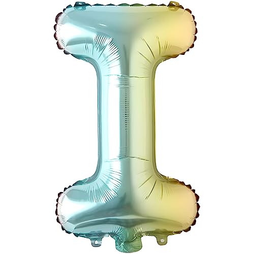 Folienballons Buchstaben Bunt Regenbogenfarben - 40 cm für Geburtstag Hochzeit Party Dekoration Happy Birthday JGA Geschenk Luftballon Abschluss ABI groß XXL klein Mädchen Jungen (40 cm - I) von Kopper-24