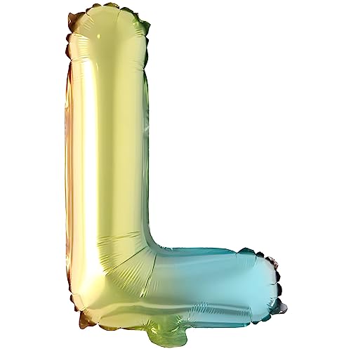 Folienballons Buchstaben Bunt Regenbogenfarben - 40 cm für Geburtstag Hochzeit Party Dekoration Happy Birthday JGA Geschenk Luftballon Abschluss ABI groß XXL klein Mädchen Jungen (40 cm - L) von Kopper-24