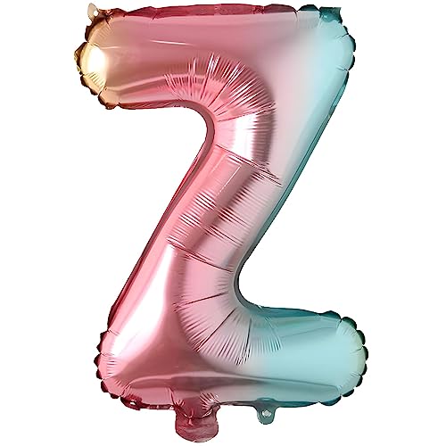 Folienballons Buchstaben Bunt Regenbogenfarben - 40 cm für Geburtstag Hochzeit Party Dekoration Happy Birthday JGA Geschenk Luftballon Abschluss ABI groß XXL klein Mädchen Jungen (40 cm - Z) von Kopper-24