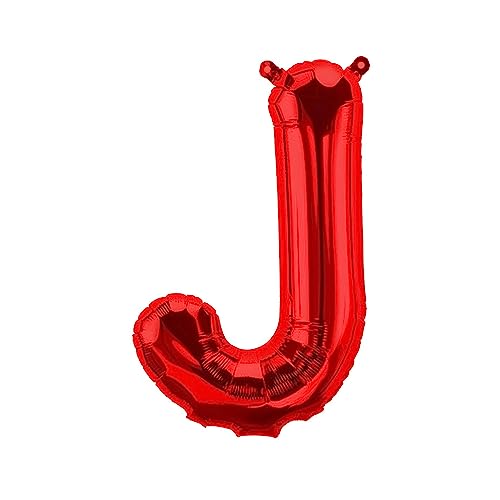 Folienballons Buchstaben Rot - 40/80/100 cm für Geburtstag Hochzeit Party Dekoration Happy Birthday JGA Geschenk Luftballon Abschluss Riesenballon ABI groß XXL klein Black Jungen (40 cm - J) von Kopper-24