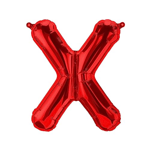 Folienballons Buchstaben Rot - 40/80/100 cm für Geburtstag Hochzeit Party Dekoration Happy Birthday JGA Geschenk Luftballon Abschluss Riesenballon ABI groß XXL klein Black Jungen (40 cm - X) von Kopper-24