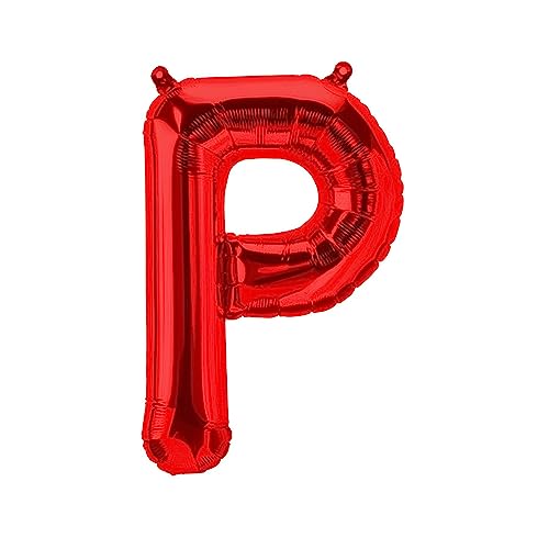 Folienballons Buchstaben Rot - 40/80/100 cm für Geburtstag Hochzeit Party Dekoration Happy Birthday JGA Geschenk Luftballon Abschluss Riesenballon ABI groß XXL klein Black Jungen (80 cm - P) von Kopper-24