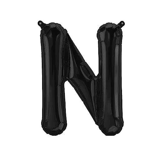 Folienballons Buchstaben Schwarz - 40/80/100 cm für Geburtstag Hochzeit Party Dekoration Happy Birthday JGA Geschenk Luftballon Abschluss Riesenballon ABI groß XXL klein Black Jungen (40 cm - N) von Kopper-24