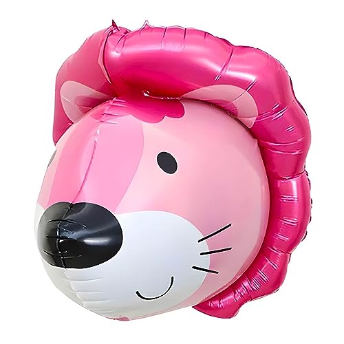 Großer Folienballon in Form eines rosa Löwen, ca. 72 * 58cm - Perfekt für Kindergeburtstage, Baby-Duschen, Tier-Themen-Partys, Dekorationen, Geschenke, Überraschungen und Spielzeug von Kopper-24