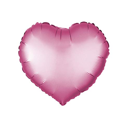 Kopper-24 Folienballon Herz 45 cm Luftballon Hochzeit Helium Ballon 18 Zoll Heliumballon Heart Love Valentinstag Herzballon XL Geburtsatag Party Deko Dekoration bunt JGA Folie Sterne (Pink (matt)) von Kopper-24