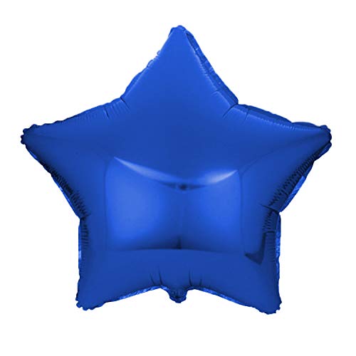 Kopper-24 Folienballon Stern 45 cm Luftballon Hochzeit Helium Ballon 18 Zoll Heliumballon Star Sternenballon XL Geburtsatag Party Deko Dekoration bunt JGA Folie Sterne (blau) von Kopper-24