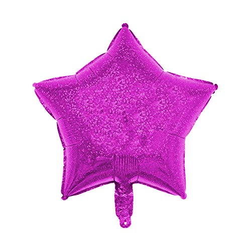 Kopper-24 Folienballon Stern 45 cm Luftballon Hochzeit Helium Ballon 18 Zoll Heliumballon Star Sternenballon XL Geburtsatag Party Deko Dekoration bunt JGA Folie SternePink (glitzernd) von Kopper-24