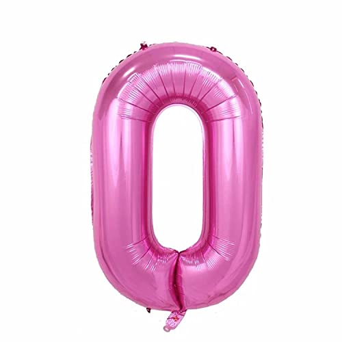 Kopper-24 Folienballon Zahl 0, ca. 100 cm, pink - Helium geeignet - Luftballon XXL Nummer Riesen Ballon Zahlenballon Mädchen Junge Deko Riesenzahl Party Hochzeit Kindergeburtstag zum Geburtstag von Kopper-24