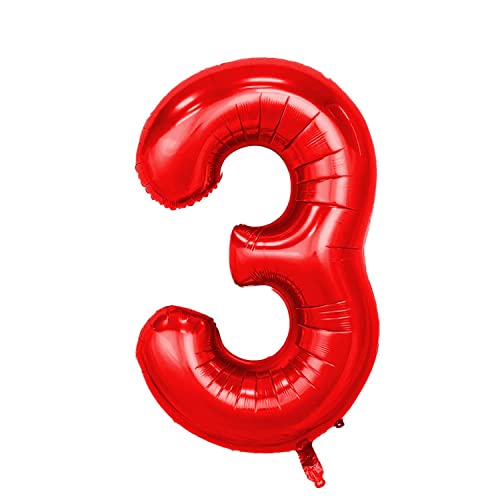 Kopper-24 Folienballon Zahl 3, ca. 100 cm, rot - Helium geeignet - Luftballon XXL Nummer Riesen Ballon Zahlenballon Mädchen Junge Deko Riesenzahl Party Hochzeit Kindergeburtstag zum Geburtstag Kopper-24 Folienballon Zahl 3, ca. 100 cm, rot - Helium geeignet - Luftballon XXL Nummer Riesen Ballon Zahlenballon Mädchen Junge Deko Riesenzahl Party Hochzeit Kindergeburtstag zum Geburtstag von Kopper-24