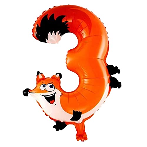 Kopper-24 Folienballon Zahl 3, ca. 40 cm, Tier Motiv - Luftballon XXL Nummer Riesen Ballon Zahlenballon Mädchen Junge Deko Riesenzahl Party Hochzeit Kindergeburtstag zum Geburtstag Kopper-24 Folienballon Zahl 3, ca. 40 cm, Tier Motiv - Luftballon XXL Nummer Riesen Ballon Zahlenballon Mädchen Junge Deko Riesenzahl Party Hochzeit Kindergeburtstag zum Geburtstag von Kopper-24