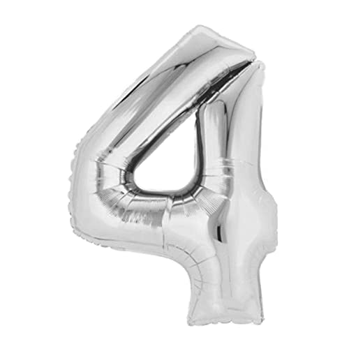 Kopper-24 Folienballon Zahl 4, ca. 100 cm, Silber - Helium geeignet - Luftballon XXL Nummer Riesen Ballon Zahlenballon Mädchen Junge Deko Riesenzahl Party Hochzeit Kindergeburtstag zum Geburtstag Kopper-24 Folienballon Zahl 4, ca. 100 cm, Silber - Helium geeignet - Luftballon XXL Nummer Riesen Ballon Zahlenballon Mädchen Junge Deko Riesenzahl Party Hochzeit Kindergeburtstag zum Geburtstag von Kopper-24