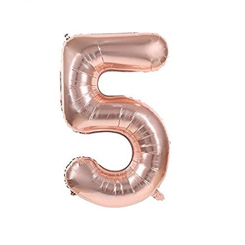 Kopper-24 Folienballon Zahl 5, ca. 40 cm, Rosegold, für Luftbefüllung - Luftballon XXL Nummer Riesen Ballon Zahlenballon Mädchen Junge Deko Riesenzahl Party Hochzeit Kindergeburtstag zum Geburtstag Kopper-24 Folienballon Zahl 5, ca. 40 cm, Rosegold, für Luftbefüllung - Luftballon XXL Nummer Riesen Ballon Zahlenballon Mädchen Junge Deko Riesenzahl Party Hochzeit Kindergeburtstag zum Geburtstag von Kopper-24